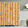 Summer Beach Shower Curtain with Colorful Accessories for Bathroom Decor Sunny Orange Print