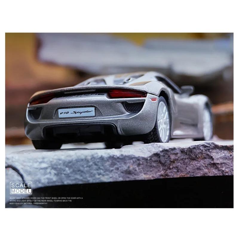 Simulation 1/36 Maßstab Porsche 918 Supersportwagen Legierungsmodell Sammlung Miniaturauto Heimdekoration Spielzeugfahrzeug Kinder Junge Geschenk