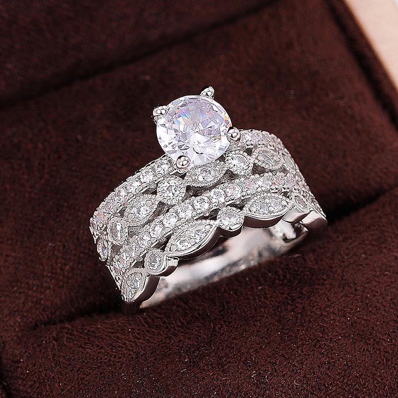 CAOSHI Bright Zirconia Wedding Bands Female Fashion Gorgeous Finger Ring Luxury Lady Silver Color Accessories for Engagement