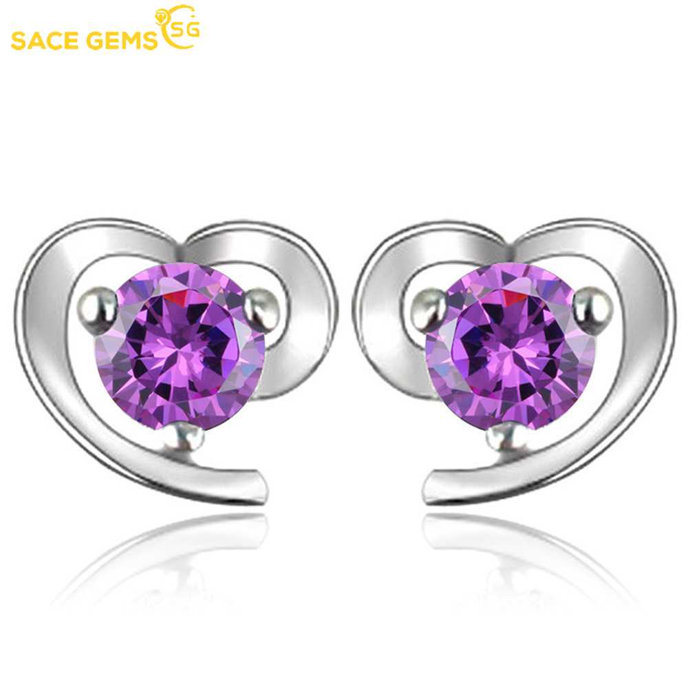 Sace Gems Classic Asymmetrical Heart Copper Alloy Zircon Earrings for Women Wedding Party Gifts