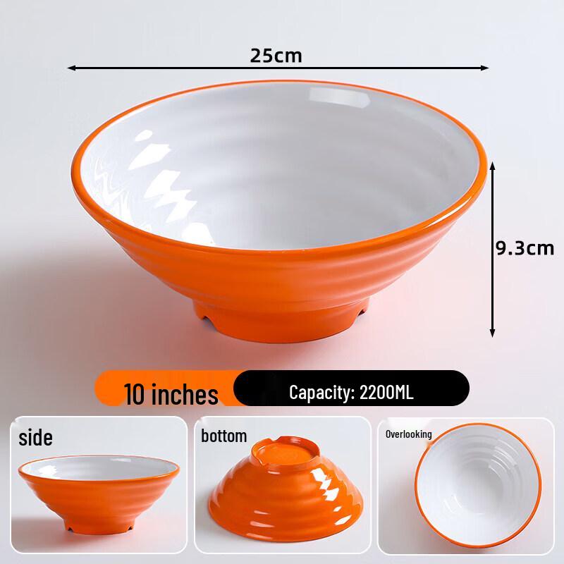 Commercial Melamine Two-Tone Noodle Bowl