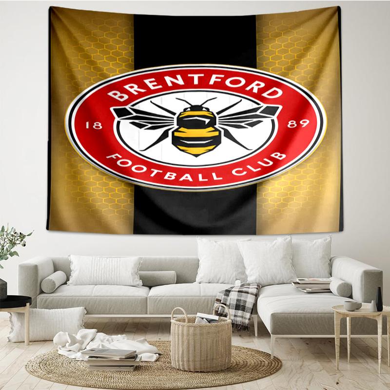 1PC Brentford Football Club Crest Printed Tapestry Room Decoration Wall Hanging for Living Room Bedroom, dormitory, Birthday and Christmas gifts
