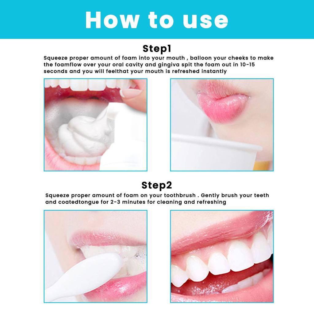 30ml Teeth Whitening Toothpaste Foam Natural Ingredients Baking For Cleaning Teeth And Improve Teeth Health