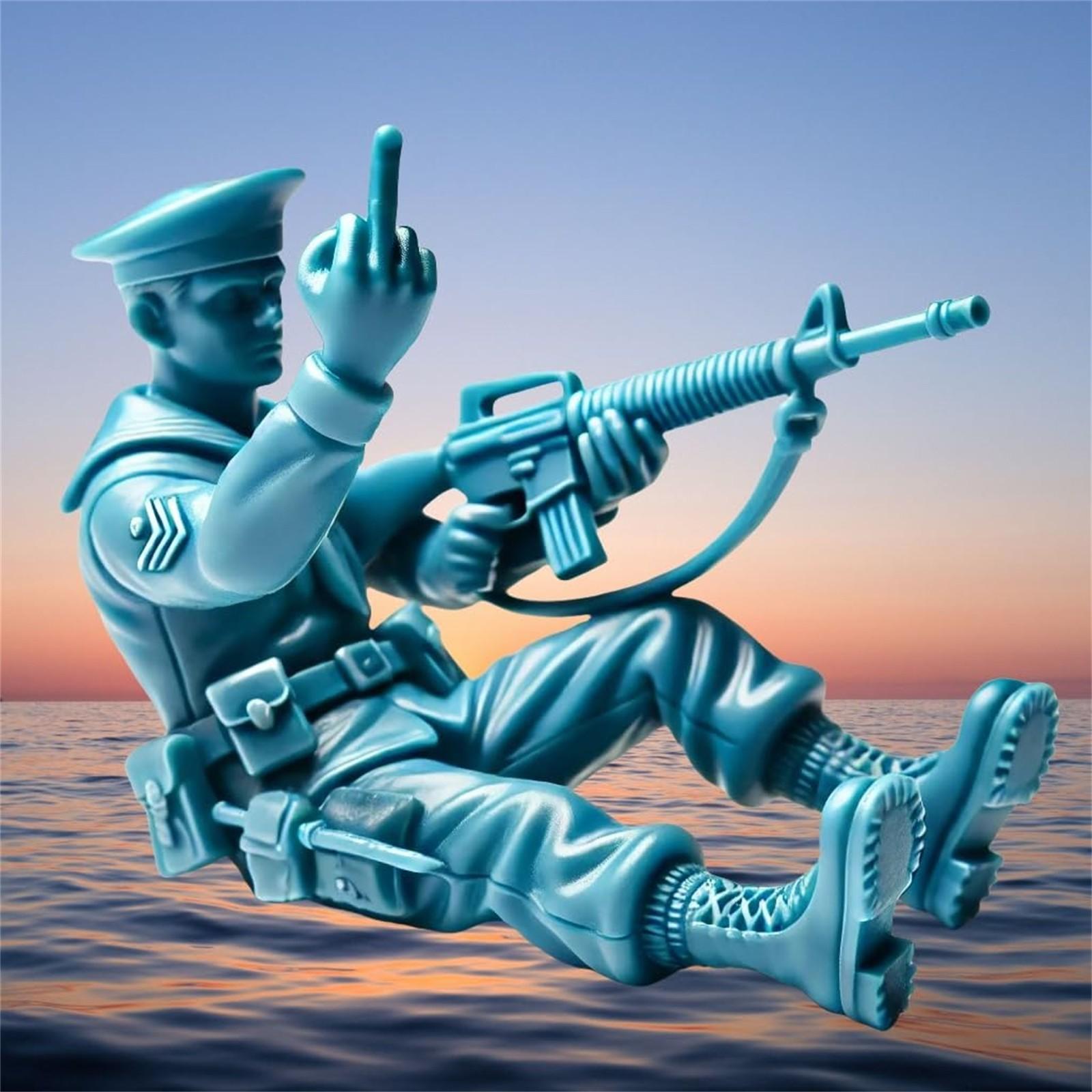

Забавные зеленые человечки, синие военно-морские фигурки, средний палец, классический военный игрушечный солдатик, набор, новинка, статуэтка солдата для домашнего рабочего стола, украшения Mili One Size небесно-голубой