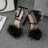 Maogu 2024 11CM High Heels Sexy Dress Party Ladies Sandals Shoes with Heel Summer Fashion Furry Cross-Tied Women Pumps Sandalias