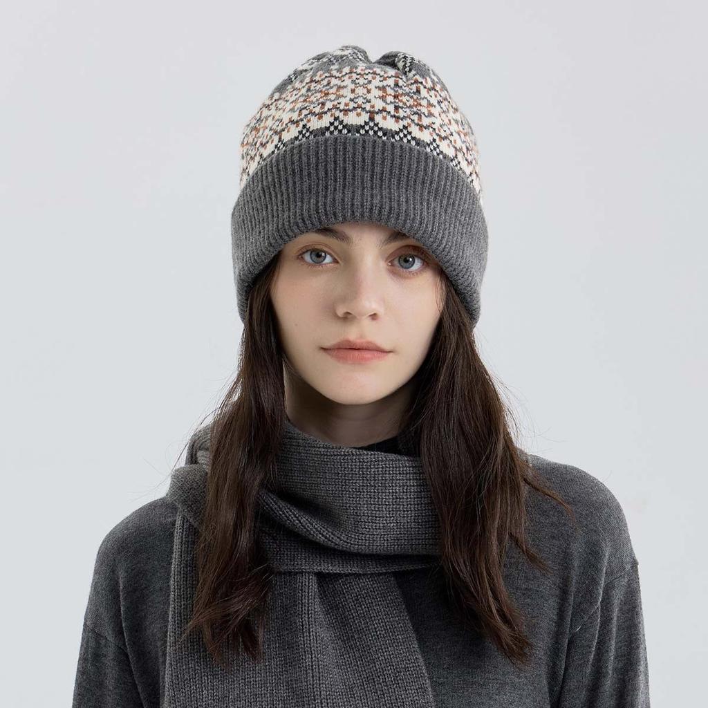DIMANAF Winter Autumn Women Hat Floral Thick Knitted Hat New Lady Warm Thick 2025 Fashion