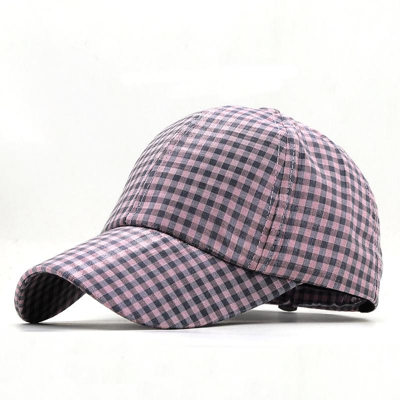 Hat Men's and Women's Striped Plaid Baseball Cap Spring Summer Autumn Outdoor Sunscreen Sun Hat Casual Trend Cap