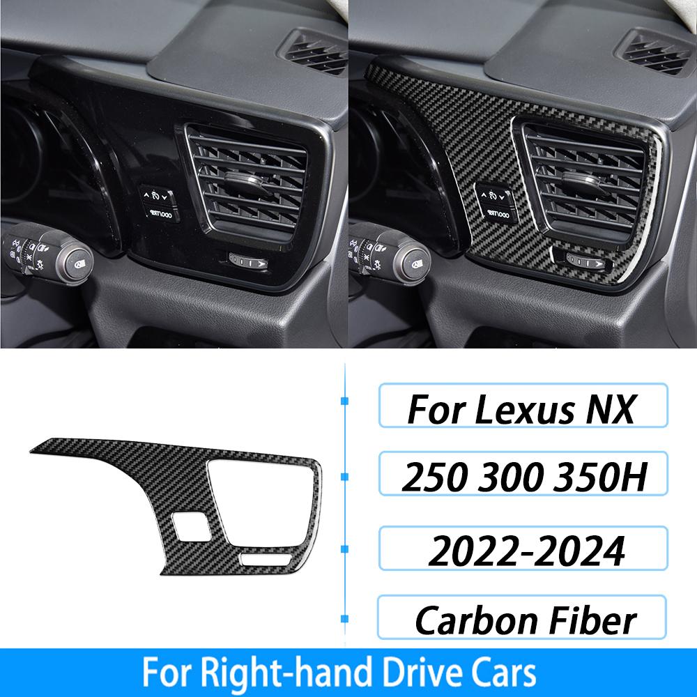 For Lexus NX 250 300 350H 2022-2024 Carbon Fiber Gear Shift Knob Both Side Panel Trim Cover Car Interior Accessories Sticker