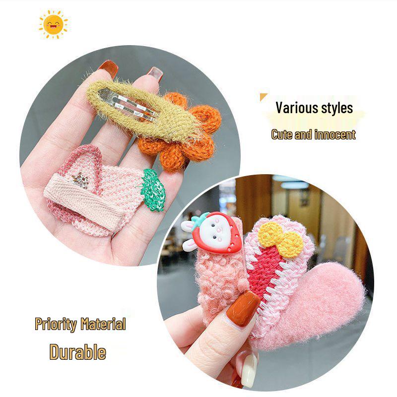 Autumn/Winter 2025 Lambswool Plush Hair Clip: Cute BB Clip Headwear for Women & Children
