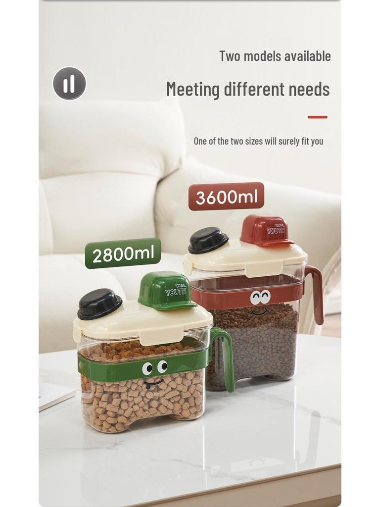 Pet Food Airtight Storage Container - Moisture-Proof Bucket for Cat and Dog Food