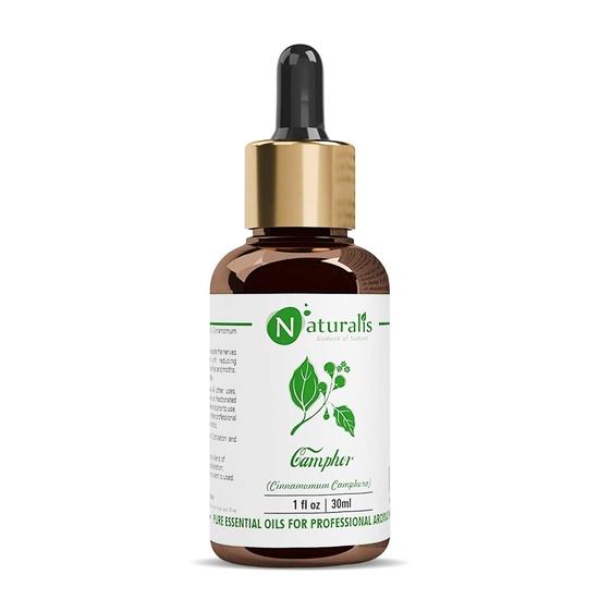 Naturalis Camphor Oil - Pure and Natural Steam Distilled Camphor Essential Oil for Skin, Hair and Aromatherapy - Camphor Mosquito Repellent - 30ml