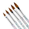 5pc/Lot  Crystal Acrylic Nail Brush with  Glitter Nail Art Brush  Tools Flower Builder Carving DIY Drawing Brush
