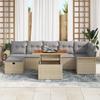 VidaXL Ensemble de canapés de jardin 8 pièces avec coussins Beige Poly Rotin 3359920