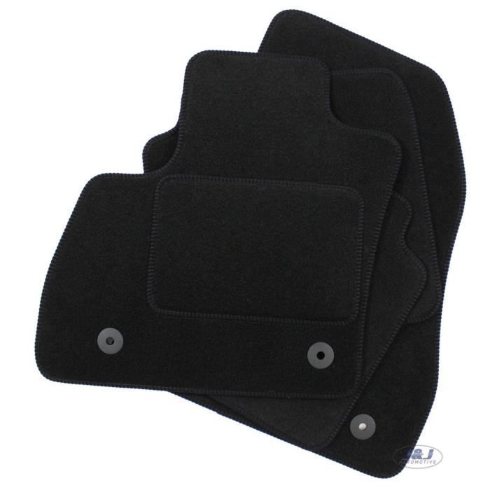Tapis De Sol Noir Velours - J&J AUTOMOTIVE - Fiat 500L - Sur Mesure - Antidérapant - Imperméable