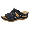 Ladies' sandals with fish mouth, thick sole, raised height, embroidered sandals