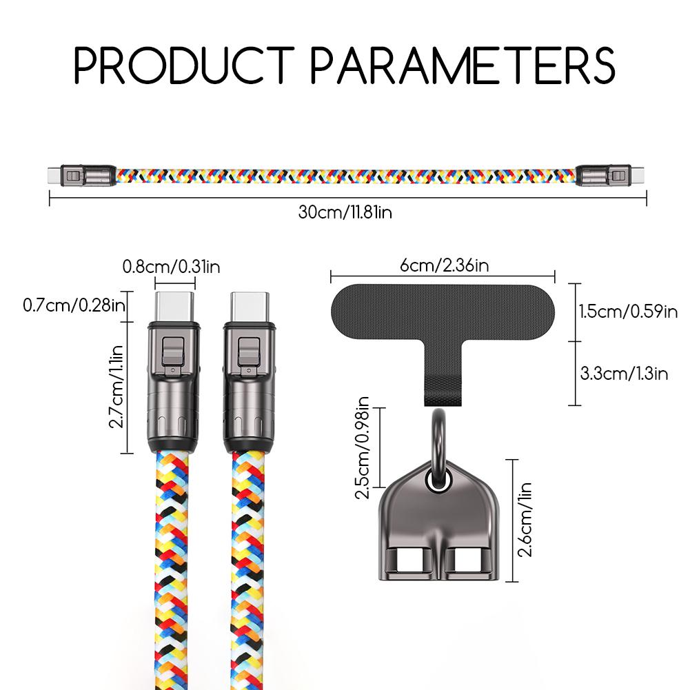 2 v 1 Šňůrka na mobilní telefon s nabíjecím kabelem, Univerzální klip na telefon proti ztrátě, Podpora 480 Mbps datového přenosového kabelu pro smartphony