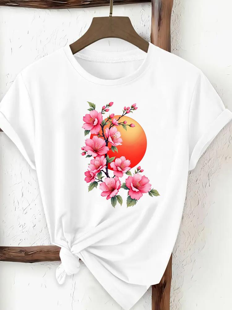 (Asian Size) Print Tee Top lovely cute 90s Women Woman Fashion Clothing T Shirt  Female Short Sleeve Graphic T-shirts