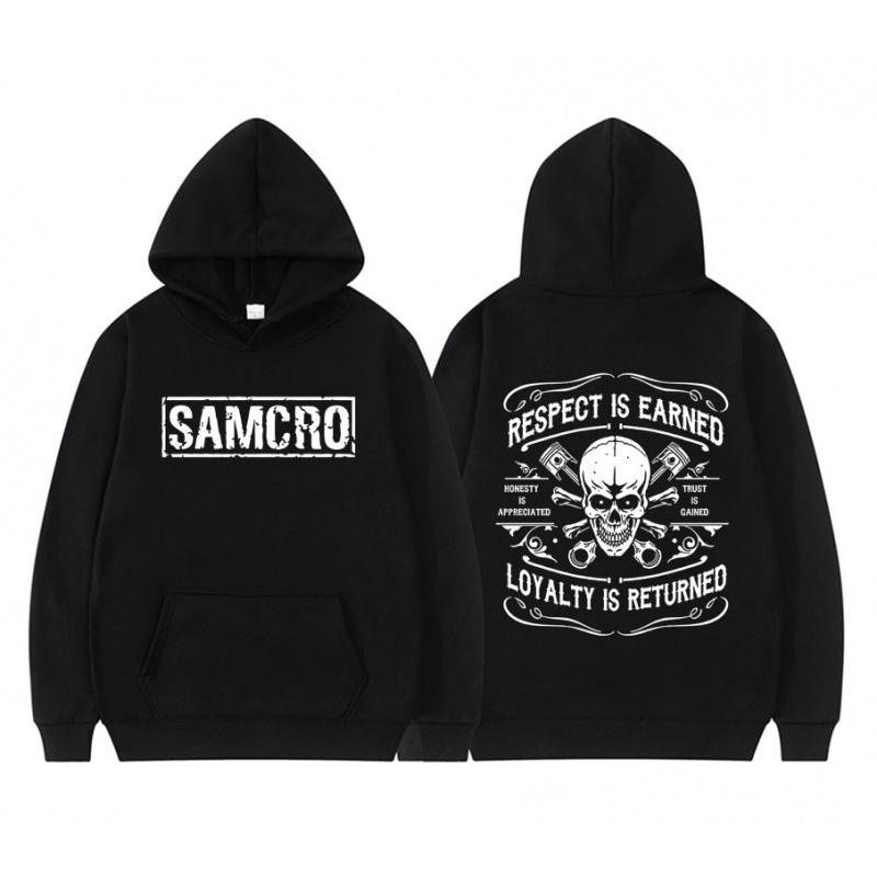 2025 Sons of Anarchy SAMCRO Doppelseitig Drucken Streetwear Männe