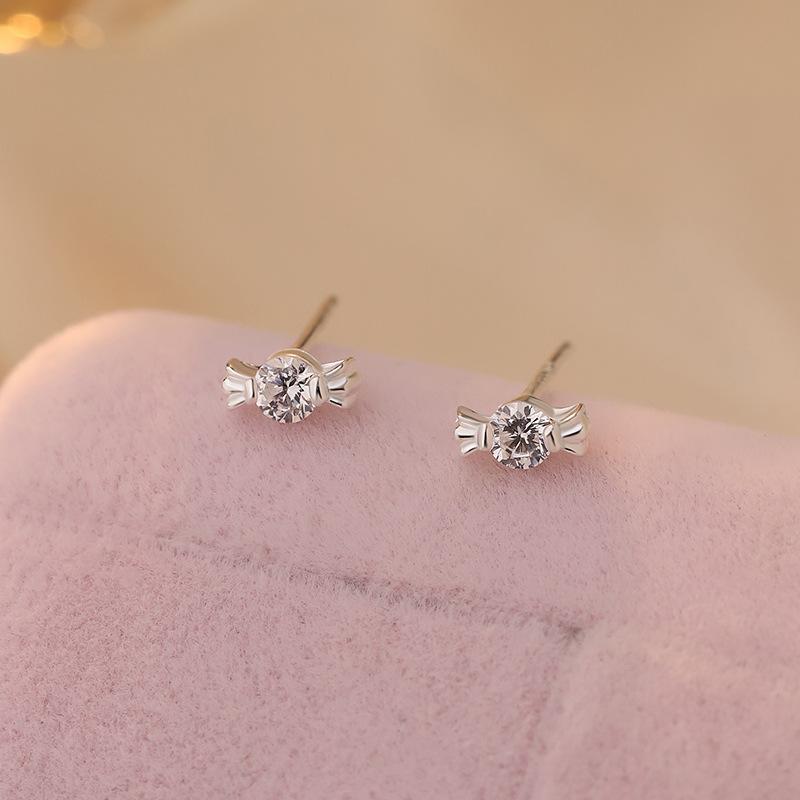 Sweet Candy Zircon Earrings for Women Cute Children's Fun Creative Gentle Ins Style Earrings