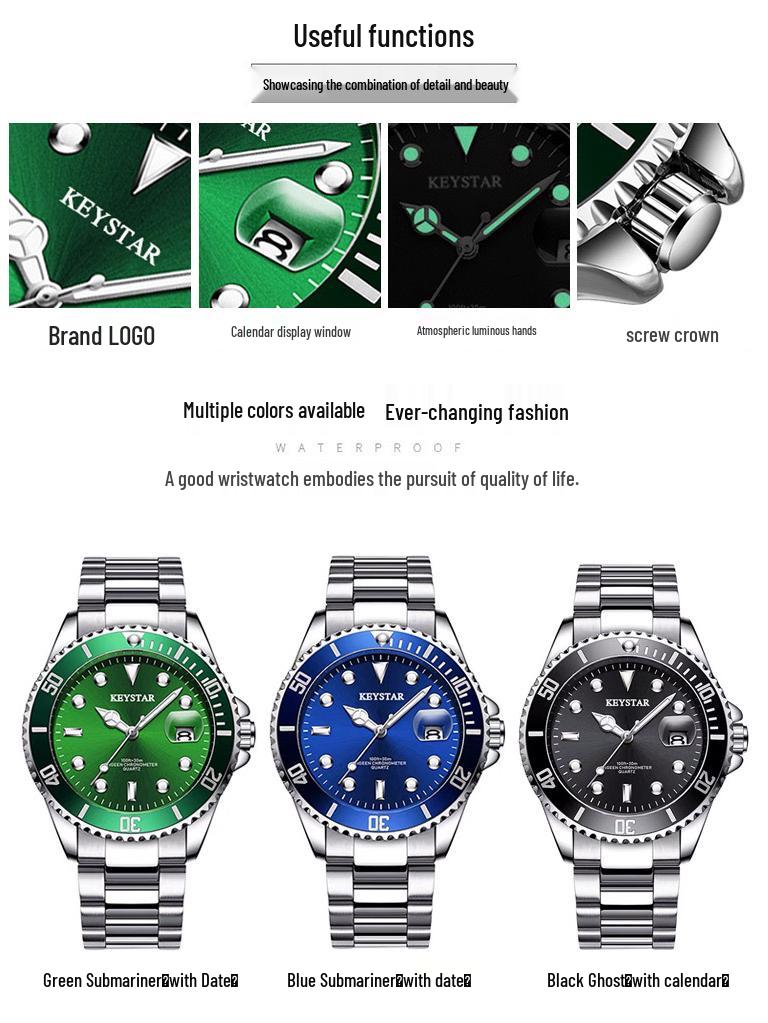 TMFPQ Automatic Waterproof Stainless Steel Men's Luminous Watch