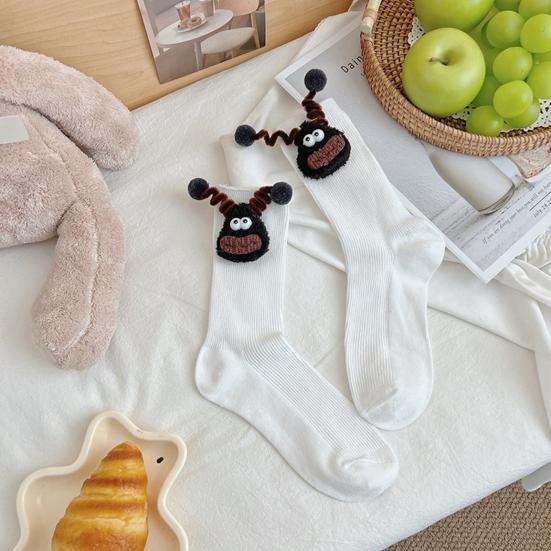 1 Pereche Șosete de Podea Design Păpușă 3D Șosete cu Deschidere Elastică Lungime Medie Potrivire Glezne Calde Respirabile Șosete pentru Studenți