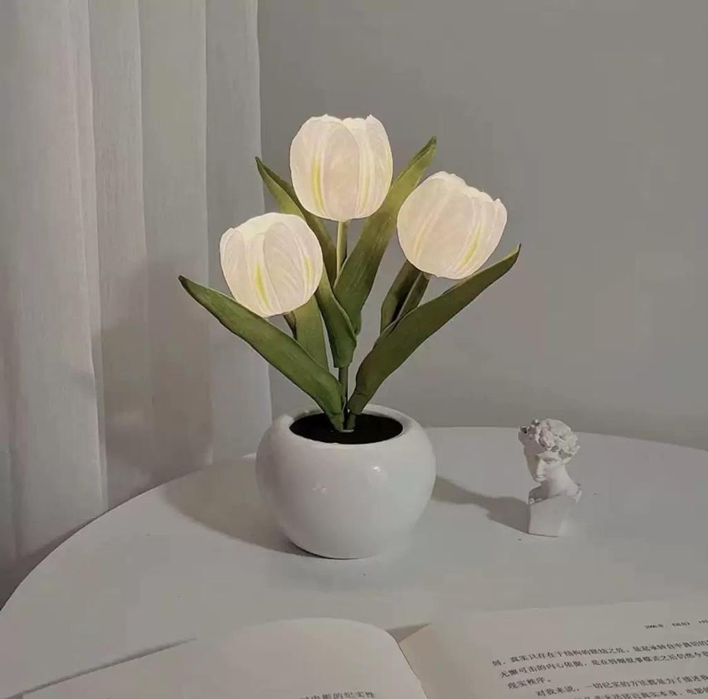 Elegant Tulip Night Light: High-End Decorative Bedside Lamp for Bedroom Ambiance