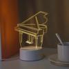 3D Piano Night Light: Decorate Your Space with Monochrome Warm Light - The Perfect Gift for Christmas or Halloween