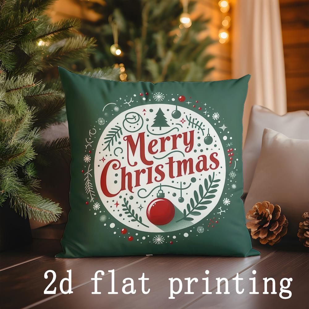 Home Decor Merry Christmas Themed Decorative Pattern Cushion Cover Suitable for Sofa Bedroom Car Pillow Cover