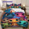 Dinosaur Pattern Bedding Quilt Set Quilt Cover Pillowcase Home Decoration Birthday Gift (1 * Duvet Cover + 2 * Pillowcase, Without Core)