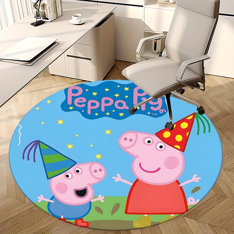 Peppa Pig Party Hat Chair mat Round Rug-Office carpet, Non-slip, Suitable for Living Rooms, Bedrooms decor.1205153a