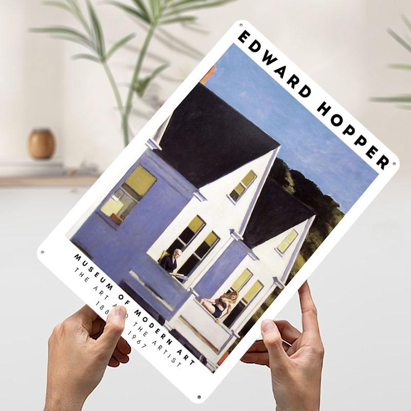 

Edward Hopper Painting Poster Customized Wall Art Vintage Metal Signs Retro Tin Plaque for Man Cave Coffee Bar Accessories Decor 20x30cm（7.8x11.8inch）