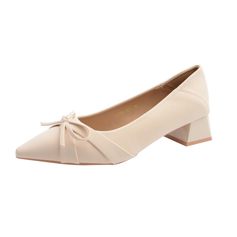 Elegant French Style Bow Pointed Toe Women's Evening Shoes
