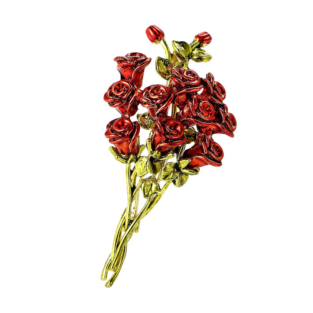 Elegant Rose Bouquet Brooch For Women Crafted In High Quality Alloy Perfect For Weddings And Formal Events