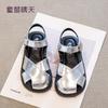Size 26-37, Girls' Sandals 2025 Summer New Bag Head Shoes, Children's Bag Head Rome Leisure Beach Classmates