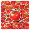 50PCS Tomato & Fruit Cartoon Stickers for Water Bottles, Phone Cases, Laptops - Unique Cross-border Decoration