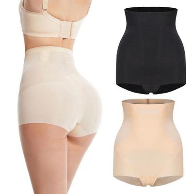 Plus Size Seamless Tummy Control Shapewear: High-Waisted, Butt-Lifting, Ultra-Thin Ice Silk Underwear for Postpartum Support
