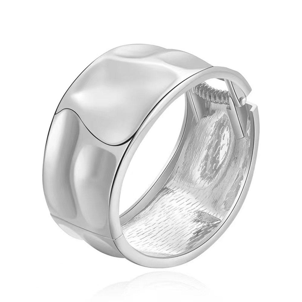 Chunky Heavy Frosted Matte Metal Geometric Wide Bangles for Women Open Cuff Thick Irregular Bangle Bracelets Punk Jewelry