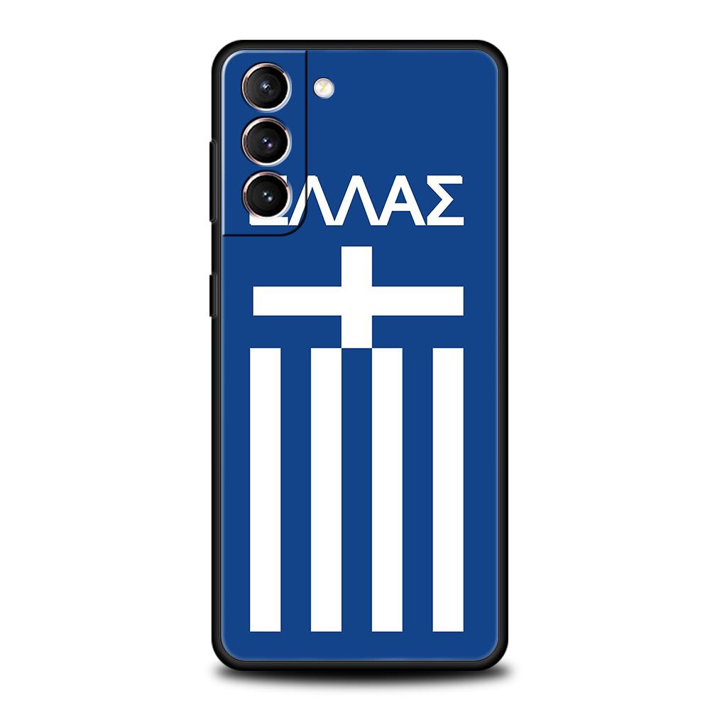 Greece Greek Flag Phone Case for Samsung Galaxy S24 S23 S22 S20 S21 FE Ultra S10 S10E S9 S8 Plus 5G Soft TPU Cover Capas Fundas