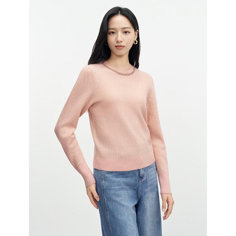JUZUI Women's Round Neck Wool Knit Sweater