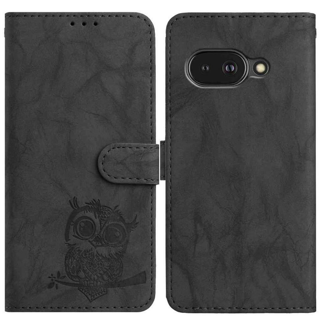 8-Color Owl Embossed Pattern Flip Card Design Wallet Case for Google Pixel 6,Pixel 7,Pixel 8,Pixel 9,Pixel 10 Series...