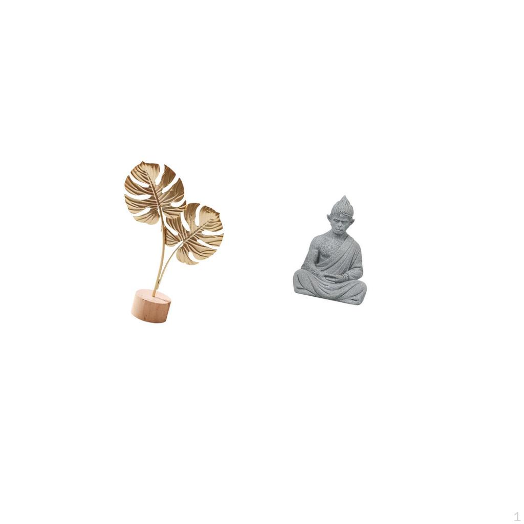Nordic Abstract Metal Sculpture Figurine Creative Ornament for Table Party Home with Monkey Buddha