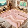 Abstract Geometric Theme Crystal Velvet Floor Rug Personalized Custom Name Text Warm Carpet Home Decoration