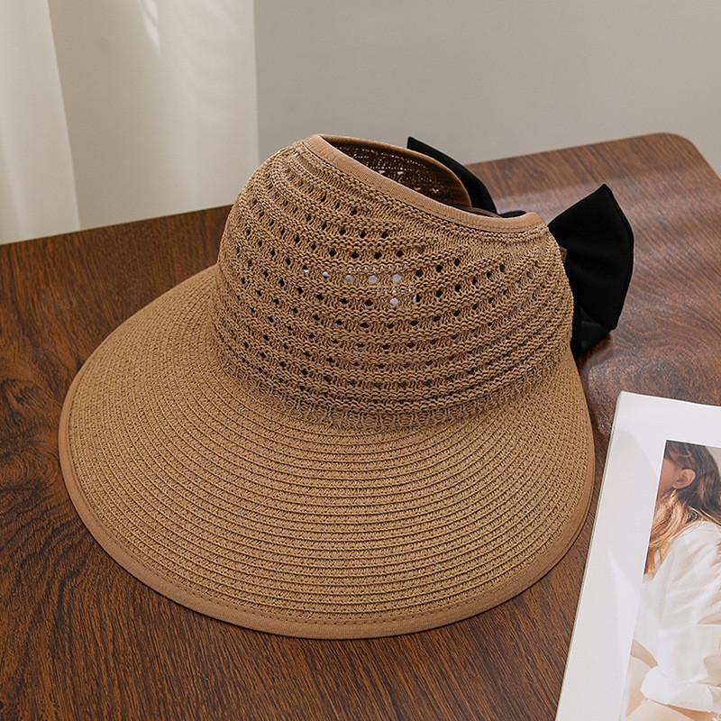 Fashionable Straw Sun Hat With Large Brim And Breathable Material For Casual Summer Wear