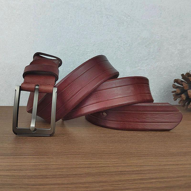 Men'S Belt Leather Retro Casual Pin Buckle Belt Men'S First Layer Cowhide Fashion Belt Belt Belt
