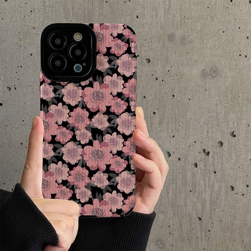 Full screen flower suitable for Apple 16 phone case 15promax/14/13 cartoon 12 anti drop 11 silicone