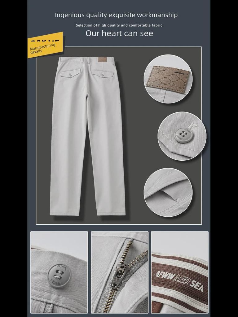 Herre High-End Mote Bomullsbukser - Lett Luksus, Casual og Trendy Rett Business-stil