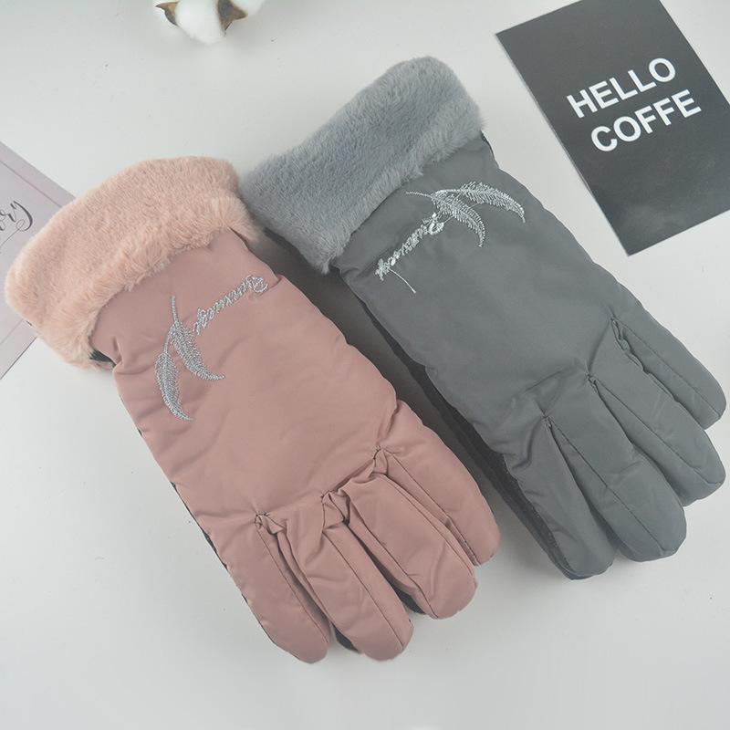 Autumn and Winter New Women's Fleece Thickened Thermal Gloves