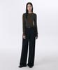 Woman Women'S Heavyweight Brushed Deep Tuck Wide Slacks [Black]
