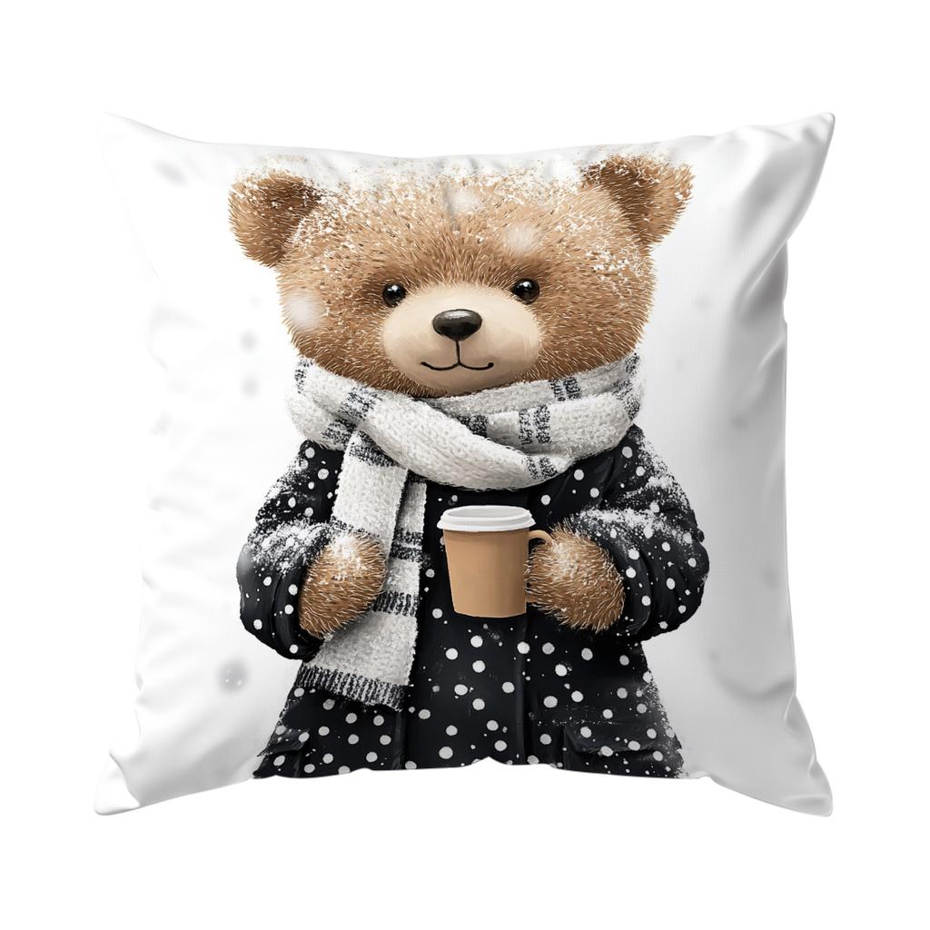 Winter Theme Cushion Pillowcase Printed Polyester 45X45Cm Throw Pillowcover Decorative Sofa Cushion Pillowslip Home Decor