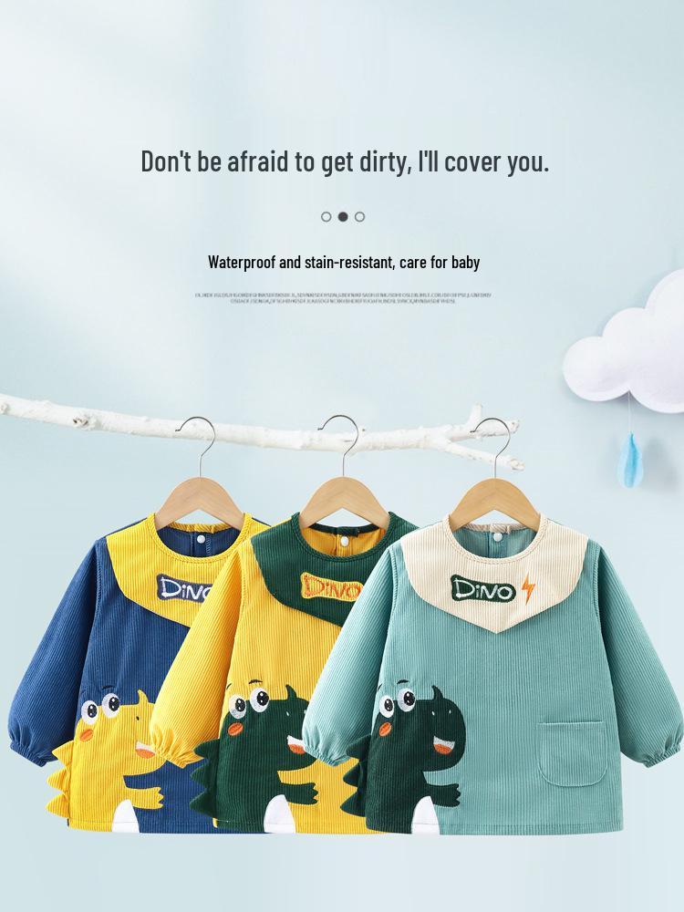 Waterproof Reversible Baby Coverall Bib for Eating, Painting & Play - Autumn/Winter Protective Outerwear for Children & Toddlers.